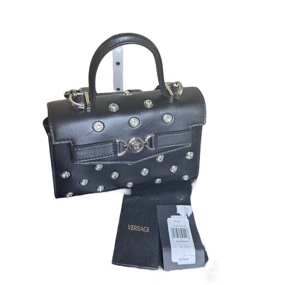 Versace NWT Crystal Medusa ‘95 Small Handbag in Black - Picture 11 of 16